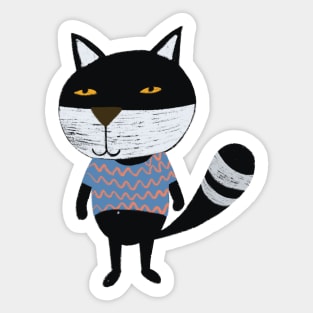 Cat with shirt Sticker